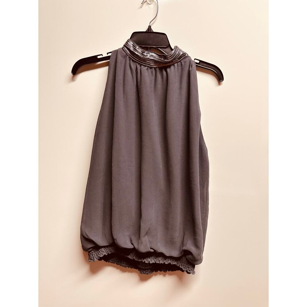 Max Love Women's Gray Sleeveless Blouse Open Back Size XL